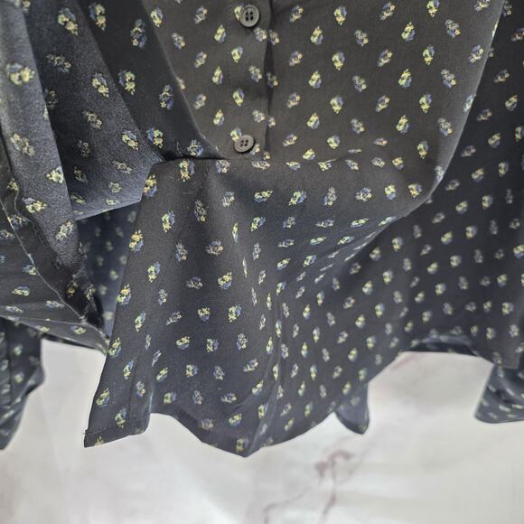 ModCloth Shirt Womens 2X XXL Black Button Up Blouse Ditzy Floral Mod Cloth - Picture 8 of 12